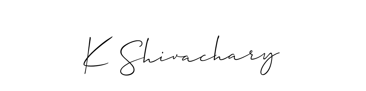 How to make K Shivachary signature? Allison_Script is a professional autograph style. Create handwritten signature for K Shivachary name. K Shivachary signature style 2 images and pictures png