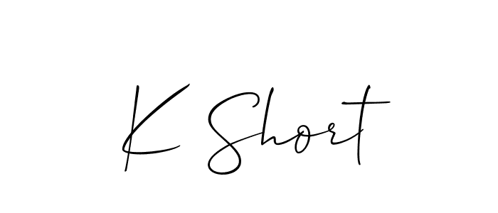 You should practise on your own different ways (Allison_Script) to write your name (K Short) in signature. don't let someone else do it for you. K Short signature style 2 images and pictures png