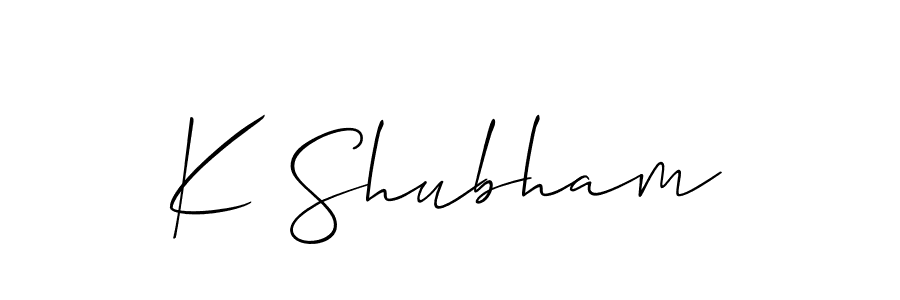 Make a beautiful signature design for name K Shubham. With this signature (Allison_Script) style, you can create a handwritten signature for free. K Shubham signature style 2 images and pictures png