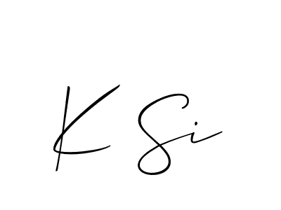 Make a beautiful signature design for name K Si. With this signature (Allison_Script) style, you can create a handwritten signature for free. K Si signature style 2 images and pictures png