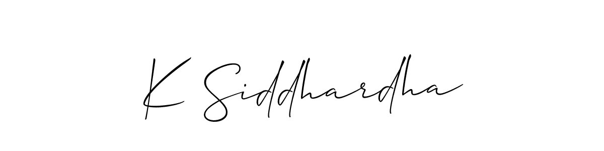 Create a beautiful signature design for name K Siddhardha. With this signature (Allison_Script) fonts, you can make a handwritten signature for free. K Siddhardha signature style 2 images and pictures png