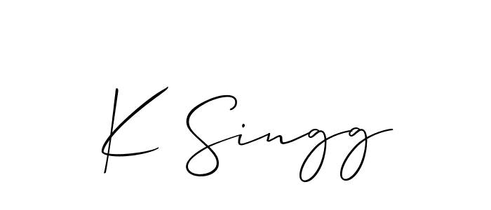 Design your own signature with our free online signature maker. With this signature software, you can create a handwritten (Allison_Script) signature for name K Singg. K Singg signature style 2 images and pictures png