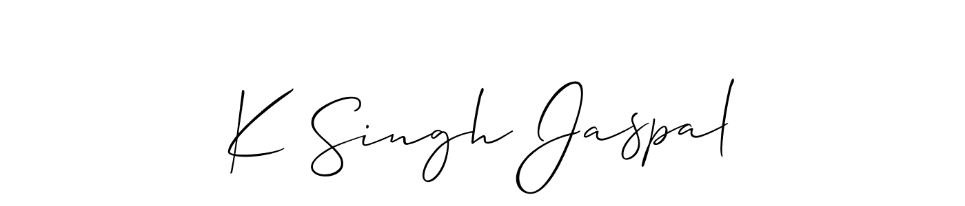 You should practise on your own different ways (Allison_Script) to write your name (K Singh Jaspal) in signature. don't let someone else do it for you. K Singh Jaspal signature style 2 images and pictures png