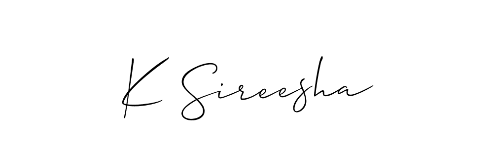 This is the best signature style for the K Sireesha name. Also you like these signature font (Allison_Script). Mix name signature. K Sireesha signature style 2 images and pictures png