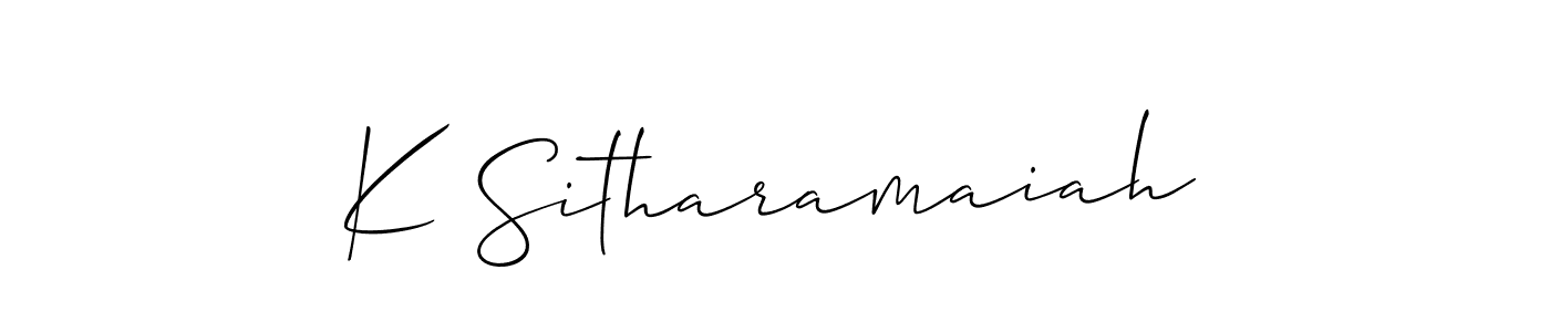 Make a beautiful signature design for name K Sitharamaiah. With this signature (Allison_Script) style, you can create a handwritten signature for free. K Sitharamaiah signature style 2 images and pictures png