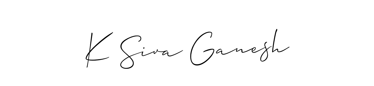 K Siva Ganesh stylish signature style. Best Handwritten Sign (Allison_Script) for my name. Handwritten Signature Collection Ideas for my name K Siva Ganesh. K Siva Ganesh signature style 2 images and pictures png