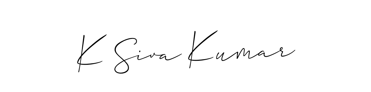 You should practise on your own different ways (Allison_Script) to write your name (K Siva Kumar) in signature. don't let someone else do it for you. K Siva Kumar signature style 2 images and pictures png