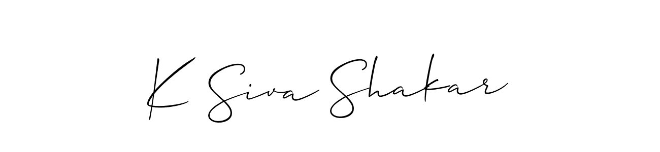 Design your own signature with our free online signature maker. With this signature software, you can create a handwritten (Allison_Script) signature for name K Siva Shakar. K Siva Shakar signature style 2 images and pictures png