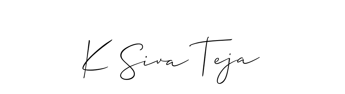 Make a short K Siva Teja signature style. Manage your documents anywhere anytime using Allison_Script. Create and add eSignatures, submit forms, share and send files easily. K Siva Teja signature style 2 images and pictures png
