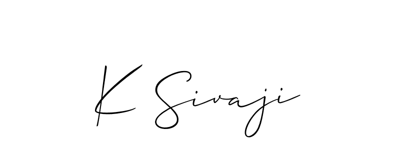 Design your own signature with our free online signature maker. With this signature software, you can create a handwritten (Allison_Script) signature for name K Sivaji. K Sivaji signature style 2 images and pictures png