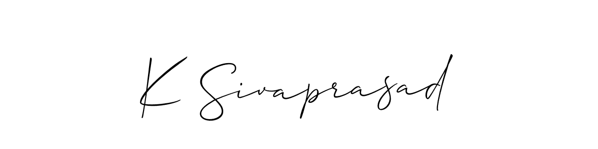 Also we have K Sivaprasad name is the best signature style. Create professional handwritten signature collection using Allison_Script autograph style. K Sivaprasad signature style 2 images and pictures png