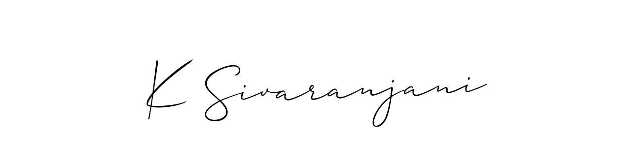 if you are searching for the best signature style for your name K Sivaranjani. so please give up your signature search. here we have designed multiple signature styles  using Allison_Script. K Sivaranjani signature style 2 images and pictures png