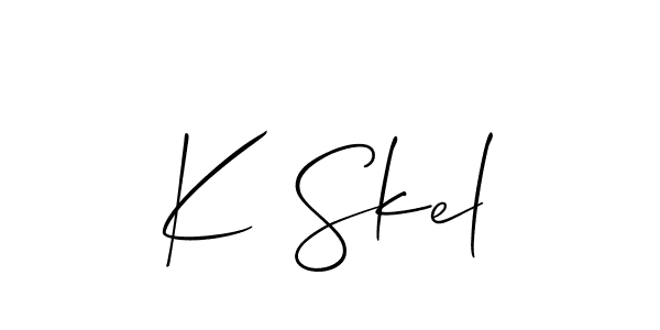 Also we have K Skel name is the best signature style. Create professional handwritten signature collection using Allison_Script autograph style. K Skel signature style 2 images and pictures png