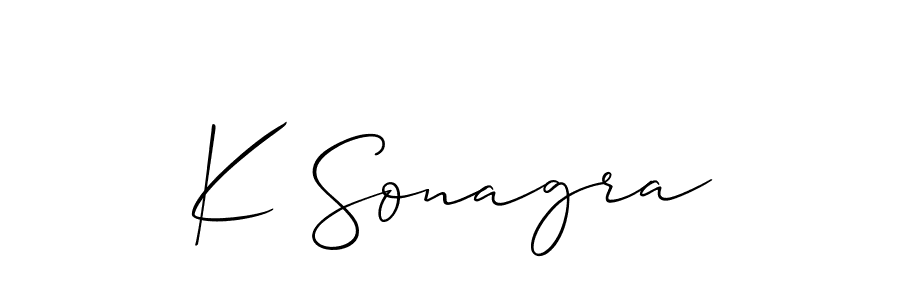 How to make K Sonagra signature? Allison_Script is a professional autograph style. Create handwritten signature for K Sonagra name. K Sonagra signature style 2 images and pictures png