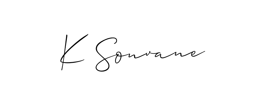 if you are searching for the best signature style for your name K Sonvane. so please give up your signature search. here we have designed multiple signature styles  using Allison_Script. K Sonvane signature style 2 images and pictures png