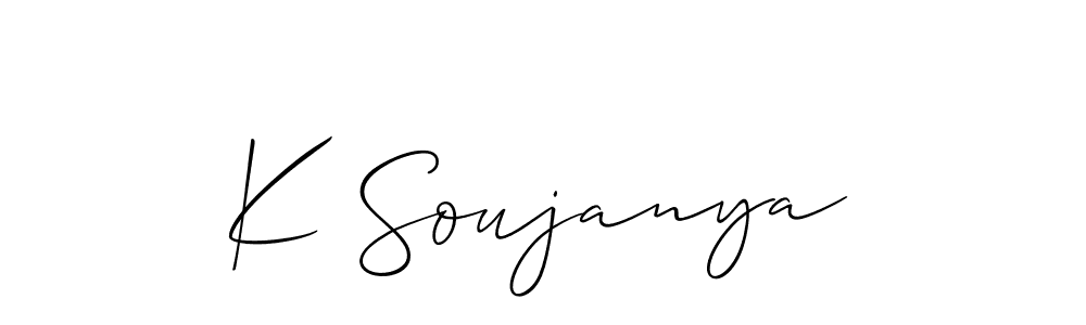 Similarly Allison_Script is the best handwritten signature design. Signature creator online .You can use it as an online autograph creator for name K Soujanya. K Soujanya signature style 2 images and pictures png