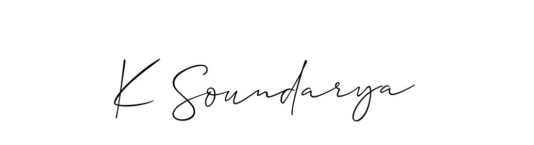 if you are searching for the best signature style for your name K Soundarya. so please give up your signature search. here we have designed multiple signature styles  using Allison_Script. K Soundarya signature style 2 images and pictures png