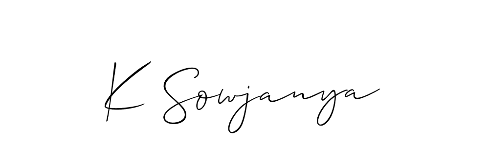 Design your own signature with our free online signature maker. With this signature software, you can create a handwritten (Allison_Script) signature for name K Sowjanya. K Sowjanya signature style 2 images and pictures png