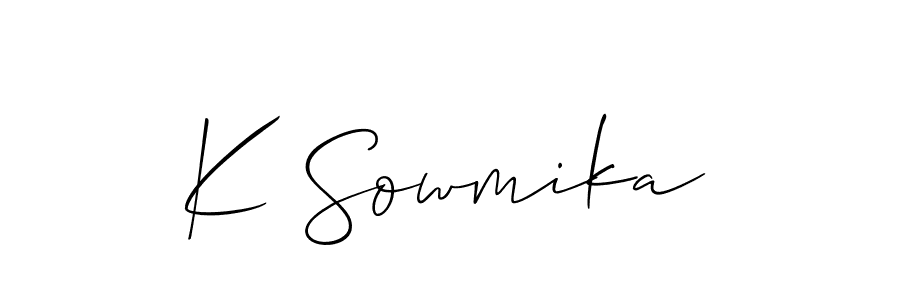 Make a beautiful signature design for name K Sowmika. With this signature (Allison_Script) style, you can create a handwritten signature for free. K Sowmika signature style 2 images and pictures png