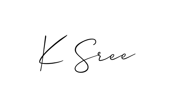 Allison_Script is a professional signature style that is perfect for those who want to add a touch of class to their signature. It is also a great choice for those who want to make their signature more unique. Get K Sree name to fancy signature for free. K Sree signature style 2 images and pictures png