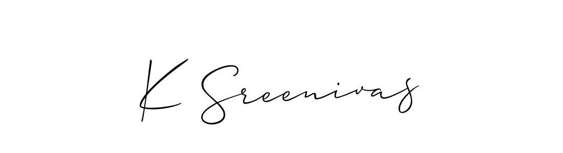 Also we have K Sreenivas name is the best signature style. Create professional handwritten signature collection using Allison_Script autograph style. K Sreenivas signature style 2 images and pictures png