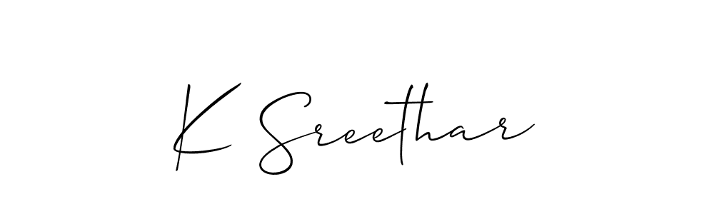 How to make K Sreethar signature? Allison_Script is a professional autograph style. Create handwritten signature for K Sreethar name. K Sreethar signature style 2 images and pictures png