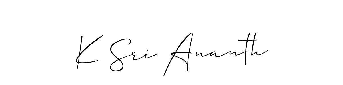 How to make K Sri Ananth signature? Allison_Script is a professional autograph style. Create handwritten signature for K Sri Ananth name. K Sri Ananth signature style 2 images and pictures png