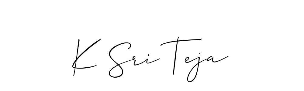 Allison_Script is a professional signature style that is perfect for those who want to add a touch of class to their signature. It is also a great choice for those who want to make their signature more unique. Get K Sri Teja name to fancy signature for free. K Sri Teja signature style 2 images and pictures png