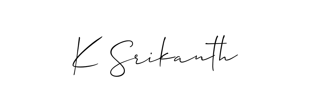 if you are searching for the best signature style for your name K Srikanth. so please give up your signature search. here we have designed multiple signature styles  using Allison_Script. K Srikanth signature style 2 images and pictures png