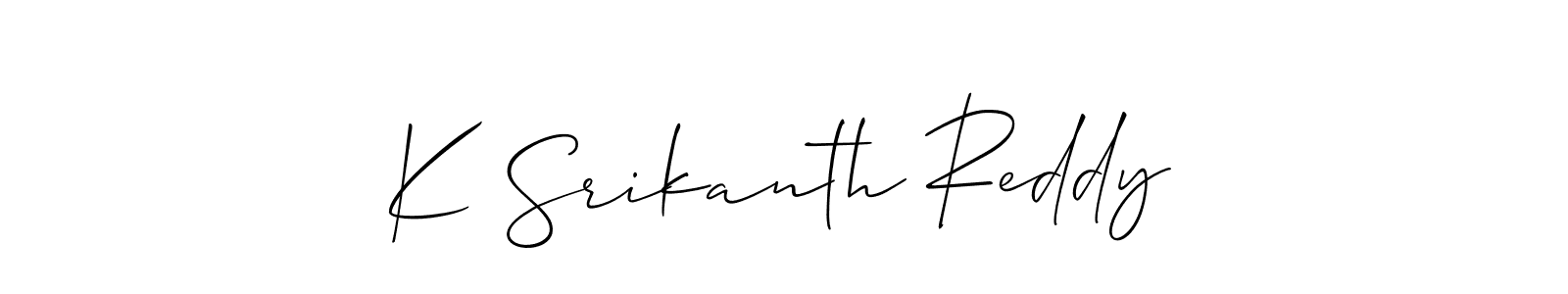 Also we have K Srikanth Reddy name is the best signature style. Create professional handwritten signature collection using Allison_Script autograph style. K Srikanth Reddy signature style 2 images and pictures png