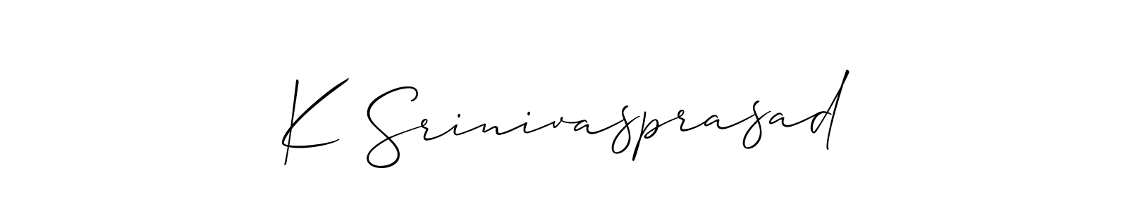 Also we have K Srinivasprasad name is the best signature style. Create professional handwritten signature collection using Allison_Script autograph style. K Srinivasprasad signature style 2 images and pictures png