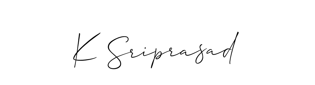 How to make K Sriprasad signature? Allison_Script is a professional autograph style. Create handwritten signature for K Sriprasad name. K Sriprasad signature style 2 images and pictures png