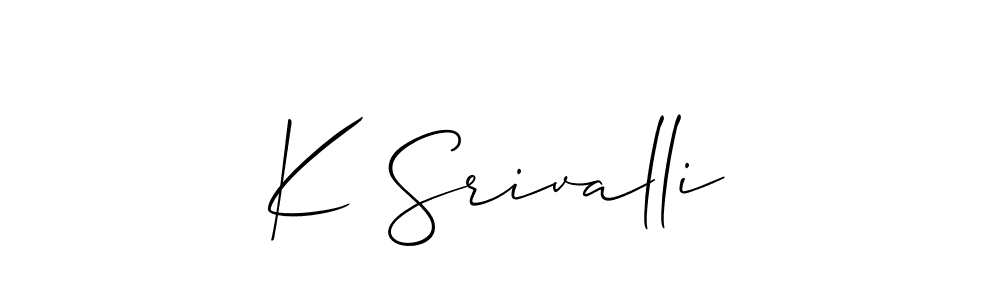 Make a beautiful signature design for name K Srivalli. With this signature (Allison_Script) style, you can create a handwritten signature for free. K Srivalli signature style 2 images and pictures png