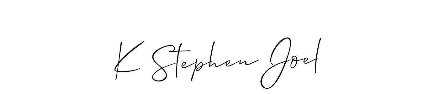 Also we have K Stephen Joel name is the best signature style. Create professional handwritten signature collection using Allison_Script autograph style. K Stephen Joel signature style 2 images and pictures png