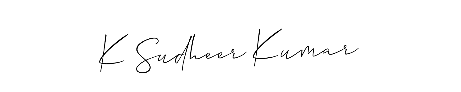 Also we have K Sudheer Kumar name is the best signature style. Create professional handwritten signature collection using Allison_Script autograph style. K Sudheer Kumar signature style 2 images and pictures png