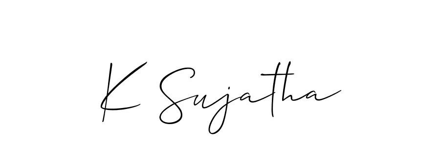Make a beautiful signature design for name K Sujatha. With this signature (Allison_Script) style, you can create a handwritten signature for free. K Sujatha signature style 2 images and pictures png