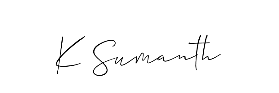 Once you've used our free online signature maker to create your best signature Allison_Script style, it's time to enjoy all of the benefits that K Sumanth name signing documents. K Sumanth signature style 2 images and pictures png