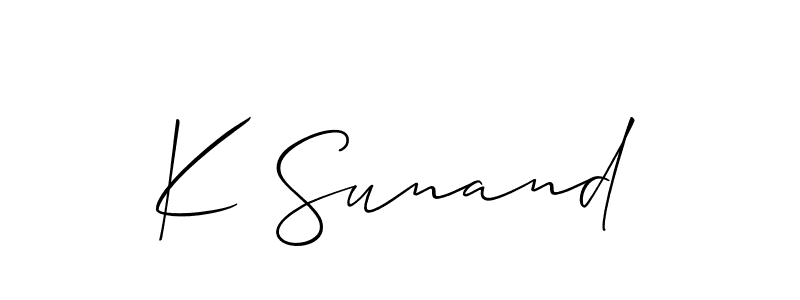 Once you've used our free online signature maker to create your best signature Allison_Script style, it's time to enjoy all of the benefits that K Sunand name signing documents. K Sunand signature style 2 images and pictures png