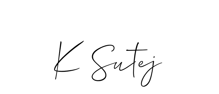 K Sutej stylish signature style. Best Handwritten Sign (Allison_Script) for my name. Handwritten Signature Collection Ideas for my name K Sutej. K Sutej signature style 2 images and pictures png