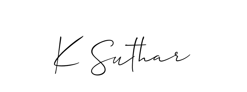 It looks lik you need a new signature style for name K Suthar. Design unique handwritten (Allison_Script) signature with our free signature maker in just a few clicks. K Suthar signature style 2 images and pictures png