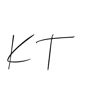 Also You can easily find your signature by using the search form. We will create K T name handwritten signature images for you free of cost using Allison_Script sign style. K T signature style 2 images and pictures png