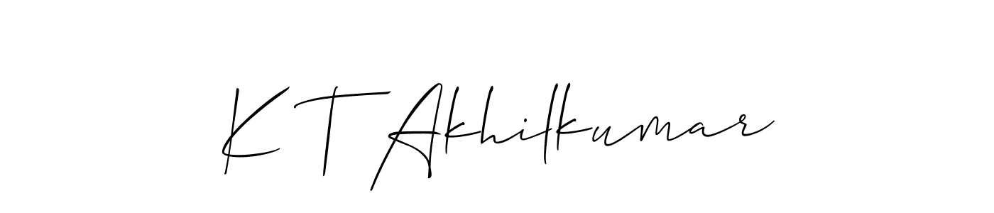 See photos of K T Akhilkumar official signature by Spectra . Check more albums & portfolios. Read reviews & check more about Allison_Script font. K T Akhilkumar signature style 2 images and pictures png