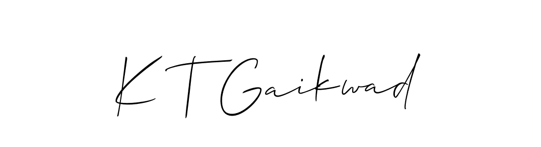 Design your own signature with our free online signature maker. With this signature software, you can create a handwritten (Allison_Script) signature for name K T Gaikwad. K T Gaikwad signature style 2 images and pictures png