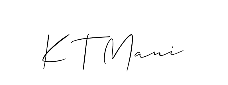 Also we have K T Mani name is the best signature style. Create professional handwritten signature collection using Allison_Script autograph style. K T Mani signature style 2 images and pictures png
