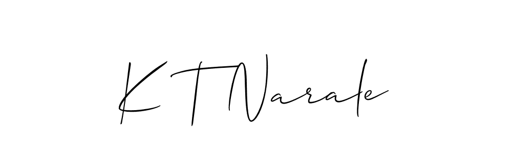 You should practise on your own different ways (Allison_Script) to write your name (K T Narale) in signature. don't let someone else do it for you. K T Narale signature style 2 images and pictures png