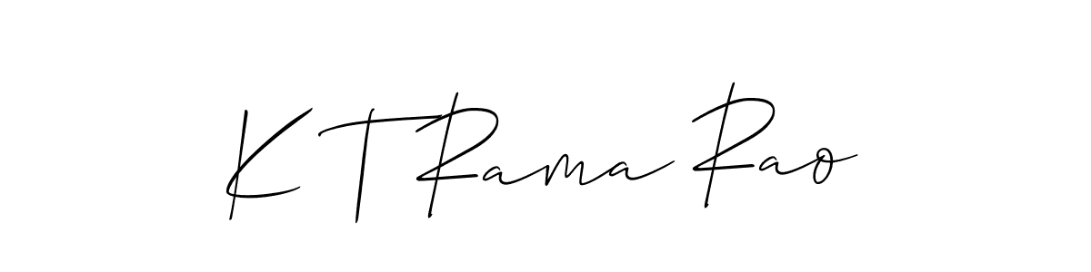 Allison_Script is a professional signature style that is perfect for those who want to add a touch of class to their signature. It is also a great choice for those who want to make their signature more unique. Get K T Rama Rao name to fancy signature for free. K T Rama Rao signature style 2 images and pictures png