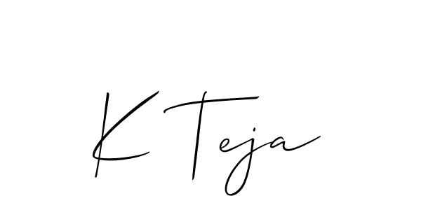 It looks lik you need a new signature style for name K Teja. Design unique handwritten (Allison_Script) signature with our free signature maker in just a few clicks. K Teja signature style 2 images and pictures png