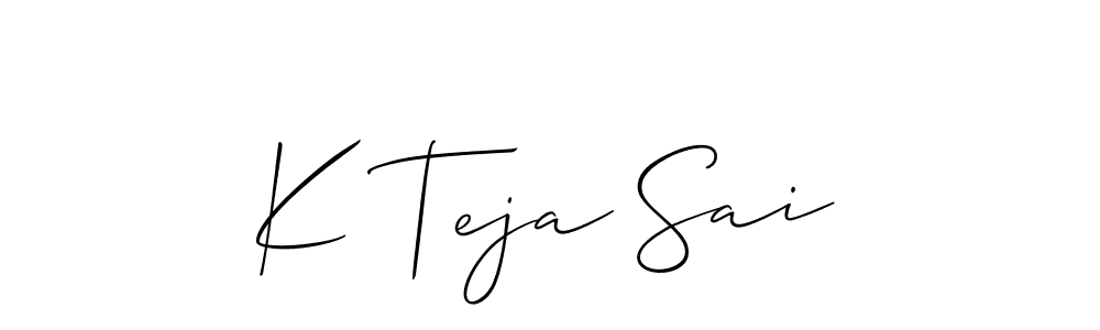 This is the best signature style for the K Teja Sai name. Also you like these signature font (Allison_Script). Mix name signature. K Teja Sai signature style 2 images and pictures png