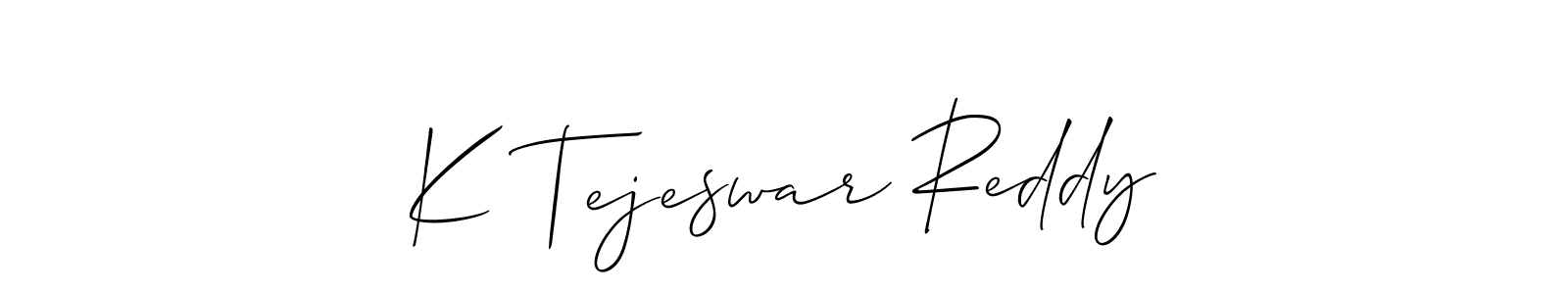 This is the best signature style for the K Tejeswar Reddy name. Also you like these signature font (Allison_Script). Mix name signature. K Tejeswar Reddy signature style 2 images and pictures png