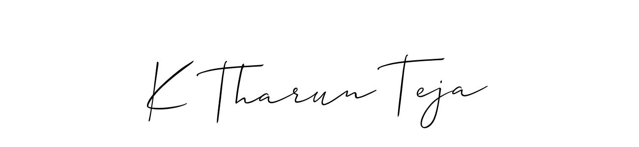 K Tharun Teja stylish signature style. Best Handwritten Sign (Allison_Script) for my name. Handwritten Signature Collection Ideas for my name K Tharun Teja. K Tharun Teja signature style 2 images and pictures png